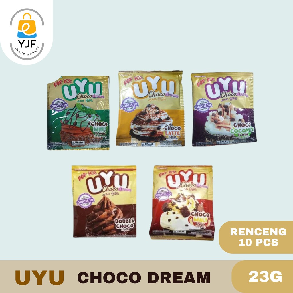 

Pop Ice Uyu Choco Dream 23g / 20 PCS / 1RCG / Malt / Mint / Double Choco / Coconut / Latte