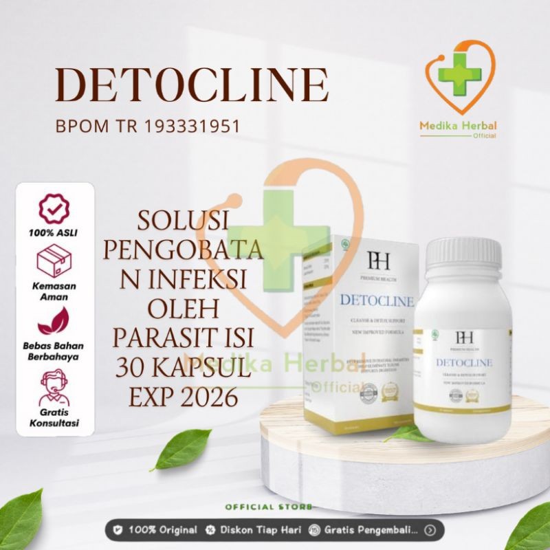 (Terlaris) Detocline Asli Obat Detocline Original Suplemen Pembasmi Parasit Dalam Tubuh Dijamin Nyat