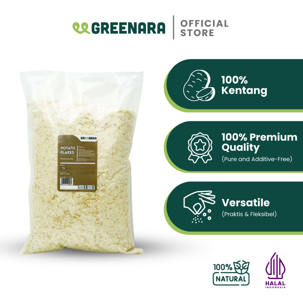 

Greenara Serpihan Kentang 1Kg / Potato Flakes