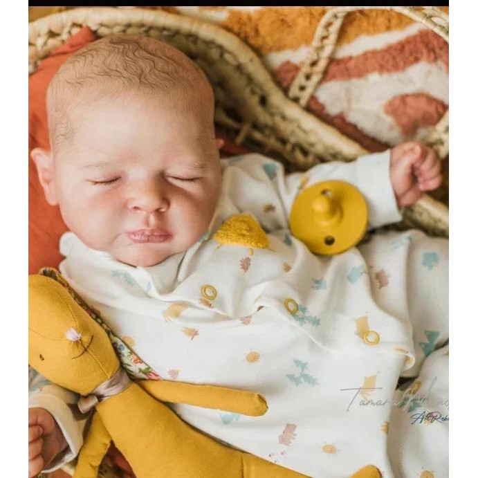 

NPK 21inch Reborn Doll Kit Elliot Sleeping Baby Unfinished Unpainted Doll Parts with Cloth body