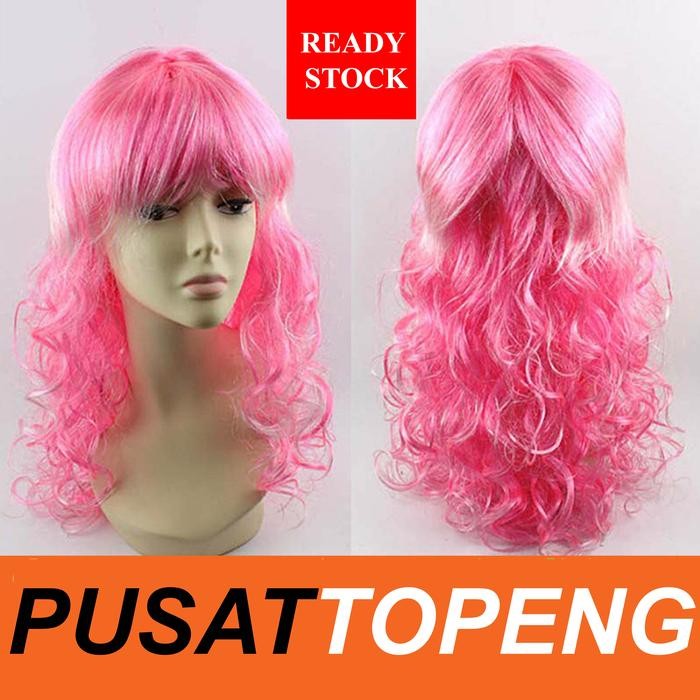 wig pink barbie panjang keriting