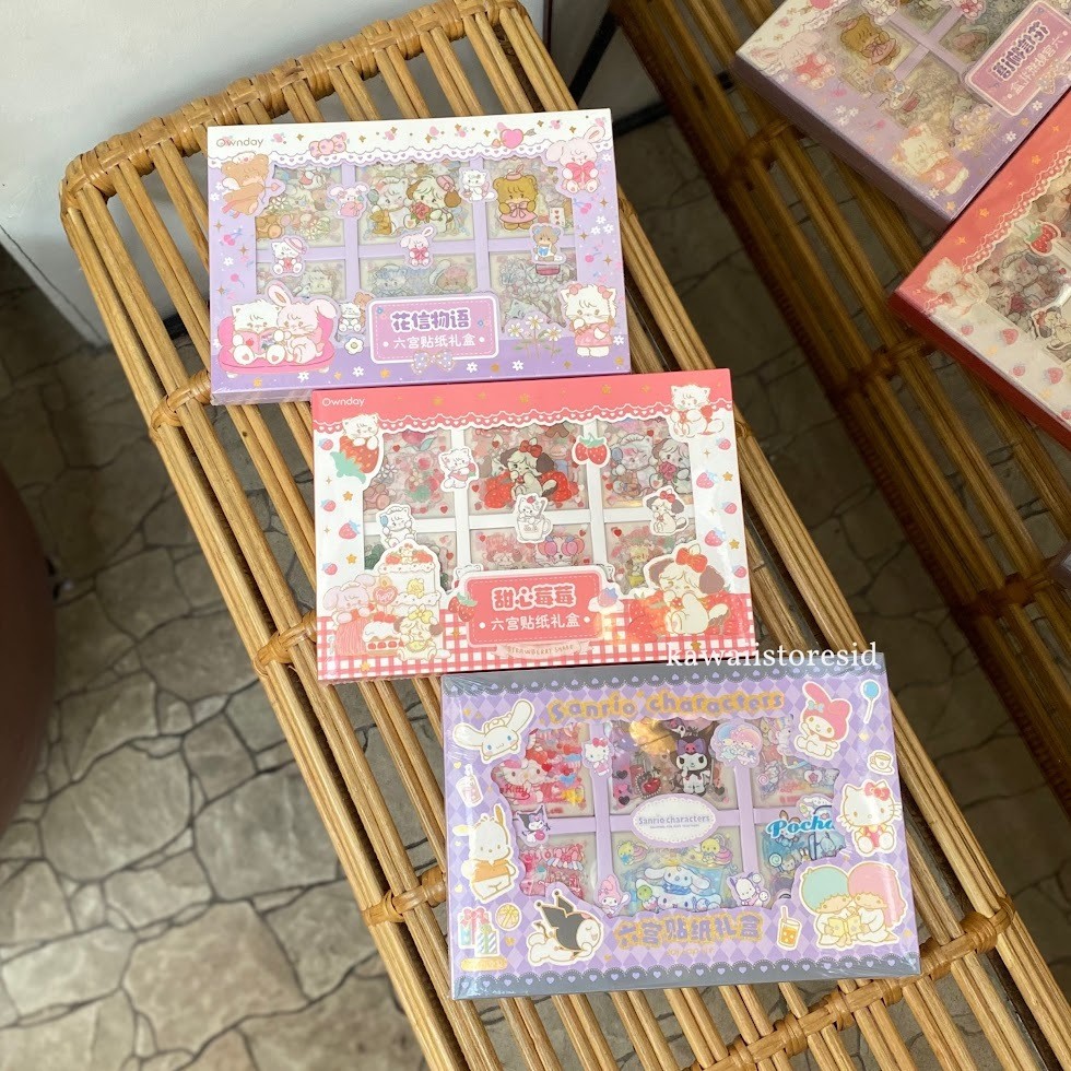 

Stiker 60 lembar Label Sticker Alat Tulis Perlengkapan Sekolah Karakter Kartun Sanrio Kuromi My Melody Little Twin Star Hello Kitty Lucu Unik Kado GIft Hadiah