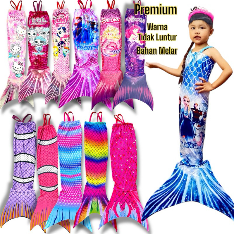 BEST SELLER Kostum Mermaid Baju Mermaid Baju Duyung Baju Renang Ekor Mermaid Putri Duyung Anak Perem