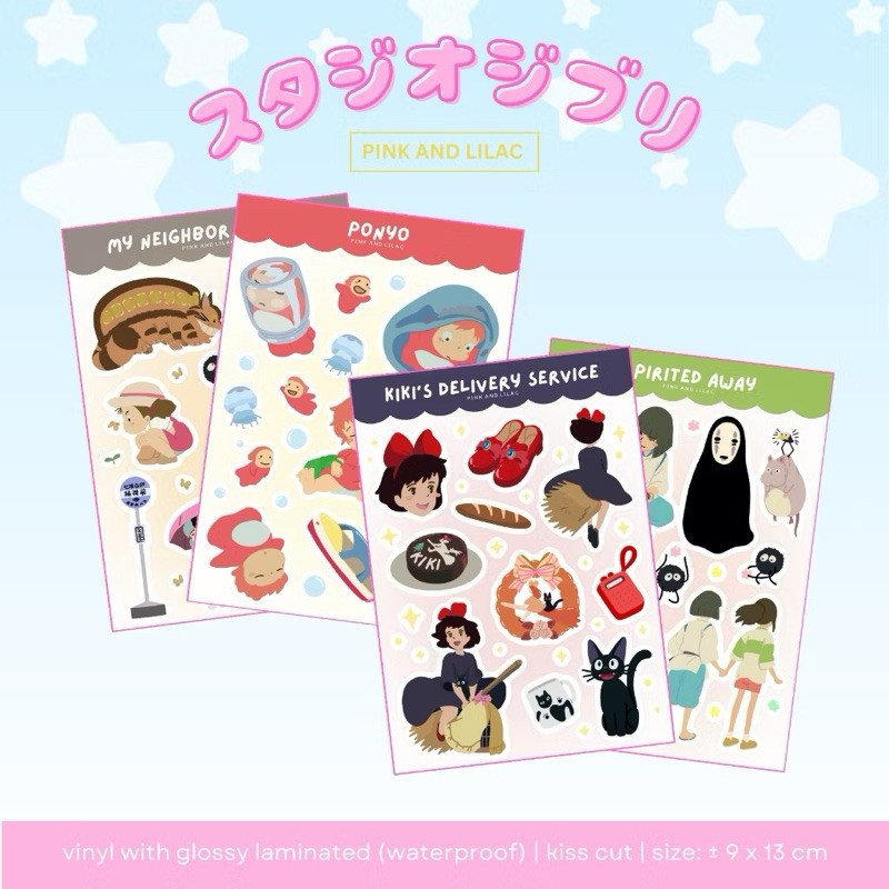 

Journamm.id Sticker Studio Ghibli | Totoro, Spirited Away, Ponyo, Kiki’s Delivery | Deco Stiker Waterproof