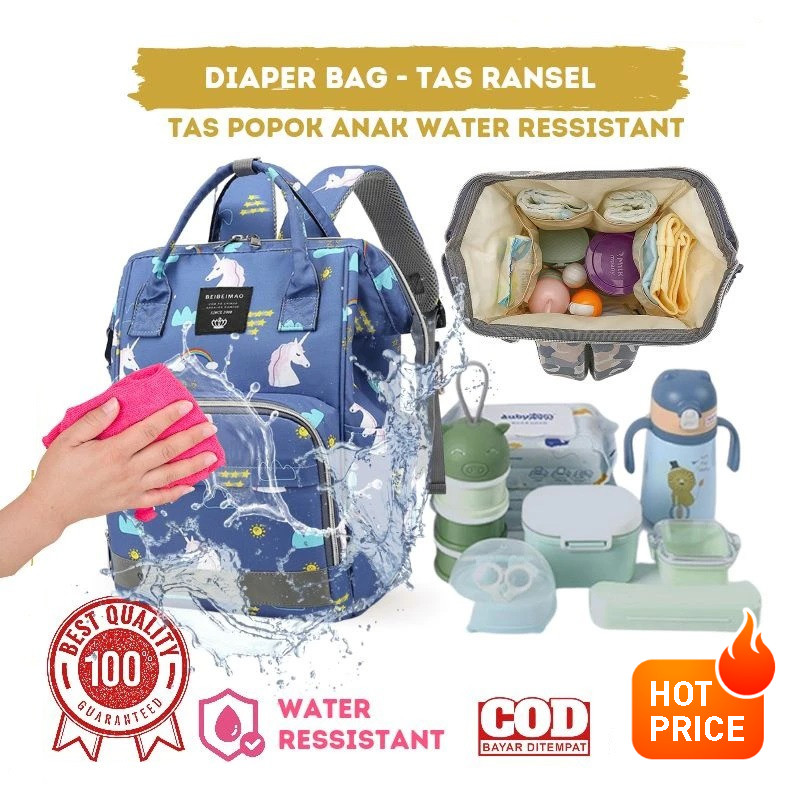 【READY】Diaper Bag Tas Ransel Perlengkapan Ibu Anak Bayi Serbaguna Anti Air Water proof