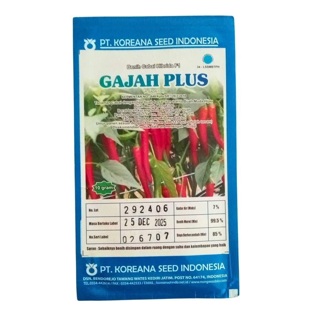 Benih Cabe Gajah Plus F1 10gr – Buah Besar Tahan Layu, Cocok Dataran Tinggi