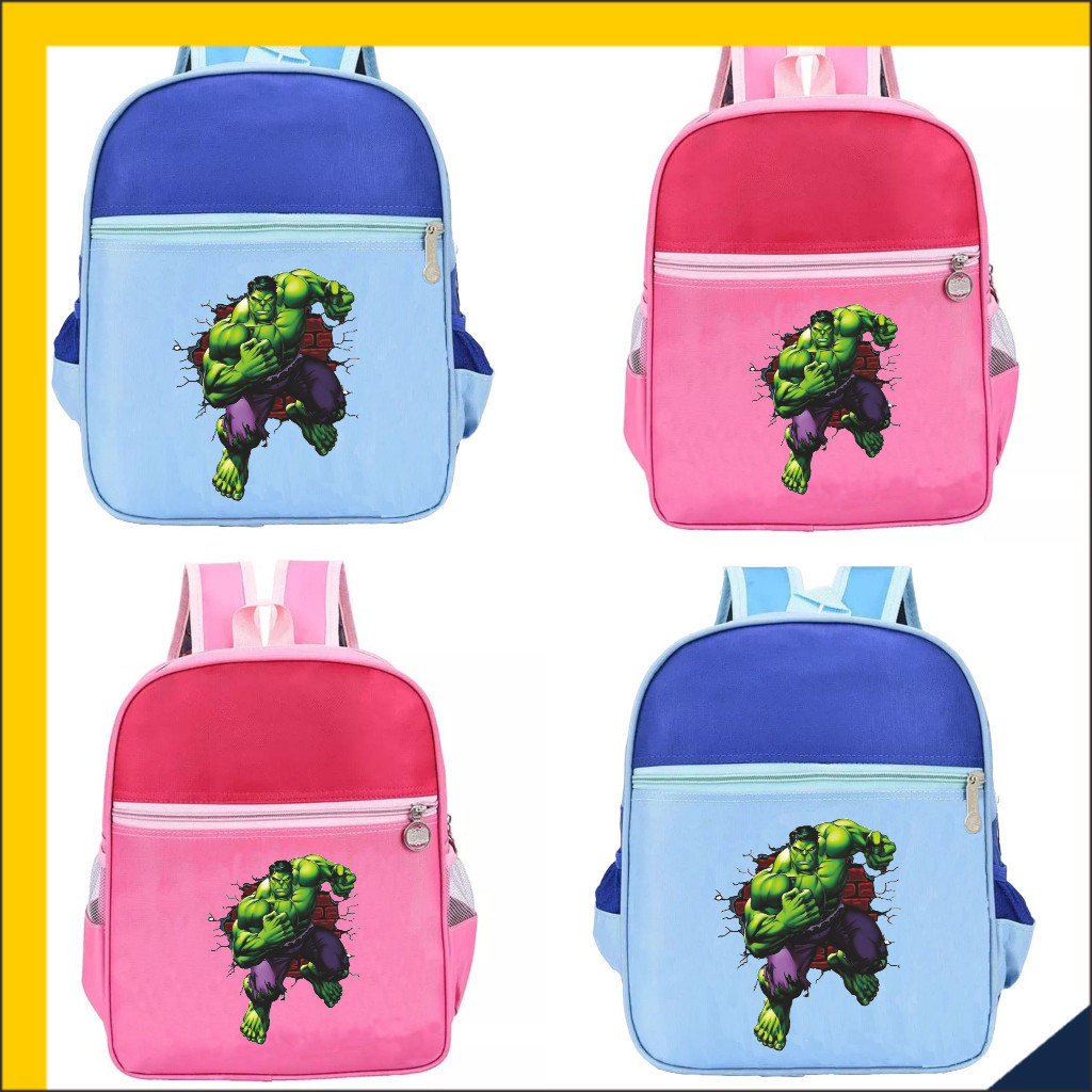 JK Tas Hulk Ransel Anak Karakter Avengers Backpack Sekolah TK / Paud Unisex Fashion Kids A3 29