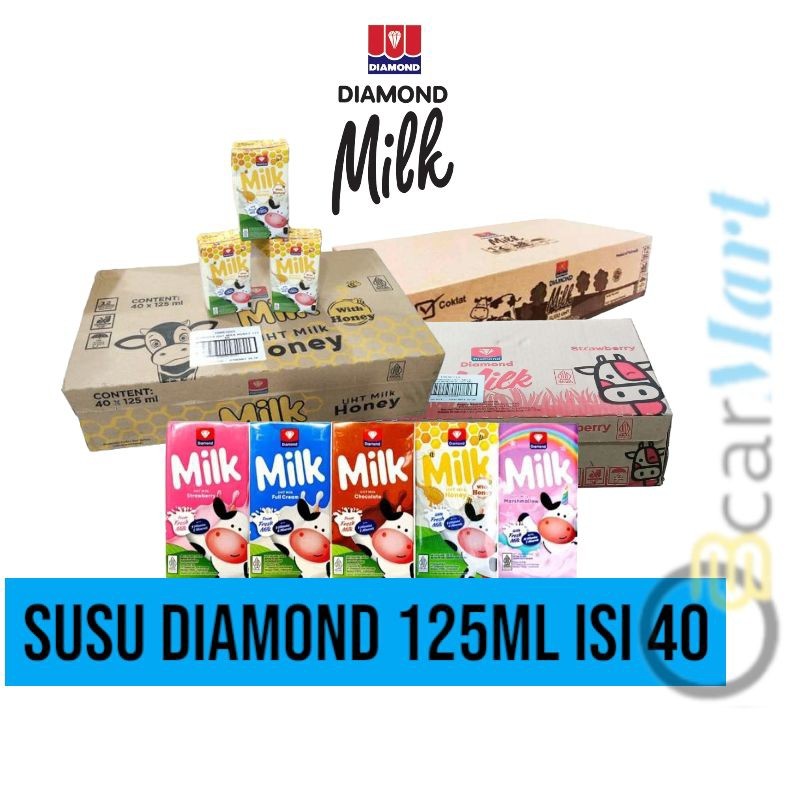 

Susu DIAMOND 125 ml 1 Dus Susu UHT Full Cream Coklat Strawberry Honey