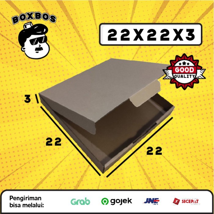 

22x22x3 CM Pizza KARDUS Corrugated Packaging Box packing Diecut
