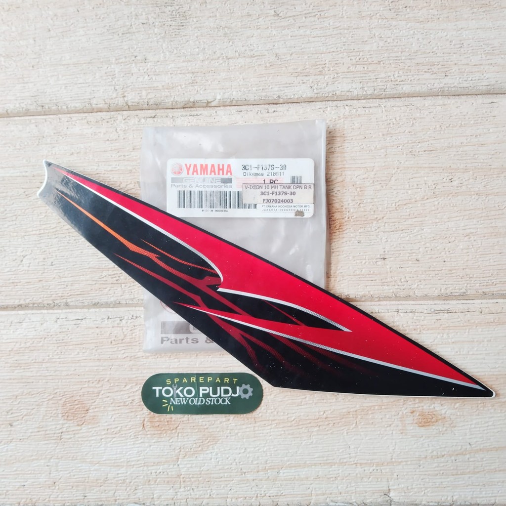 COD/STRIPING LIS BAGIAN SAYAP TANGKI KANAN WARNA MERAH YAMAHA VIXION 2010 ASLI ORIGINAL 100% ( 3C1-F