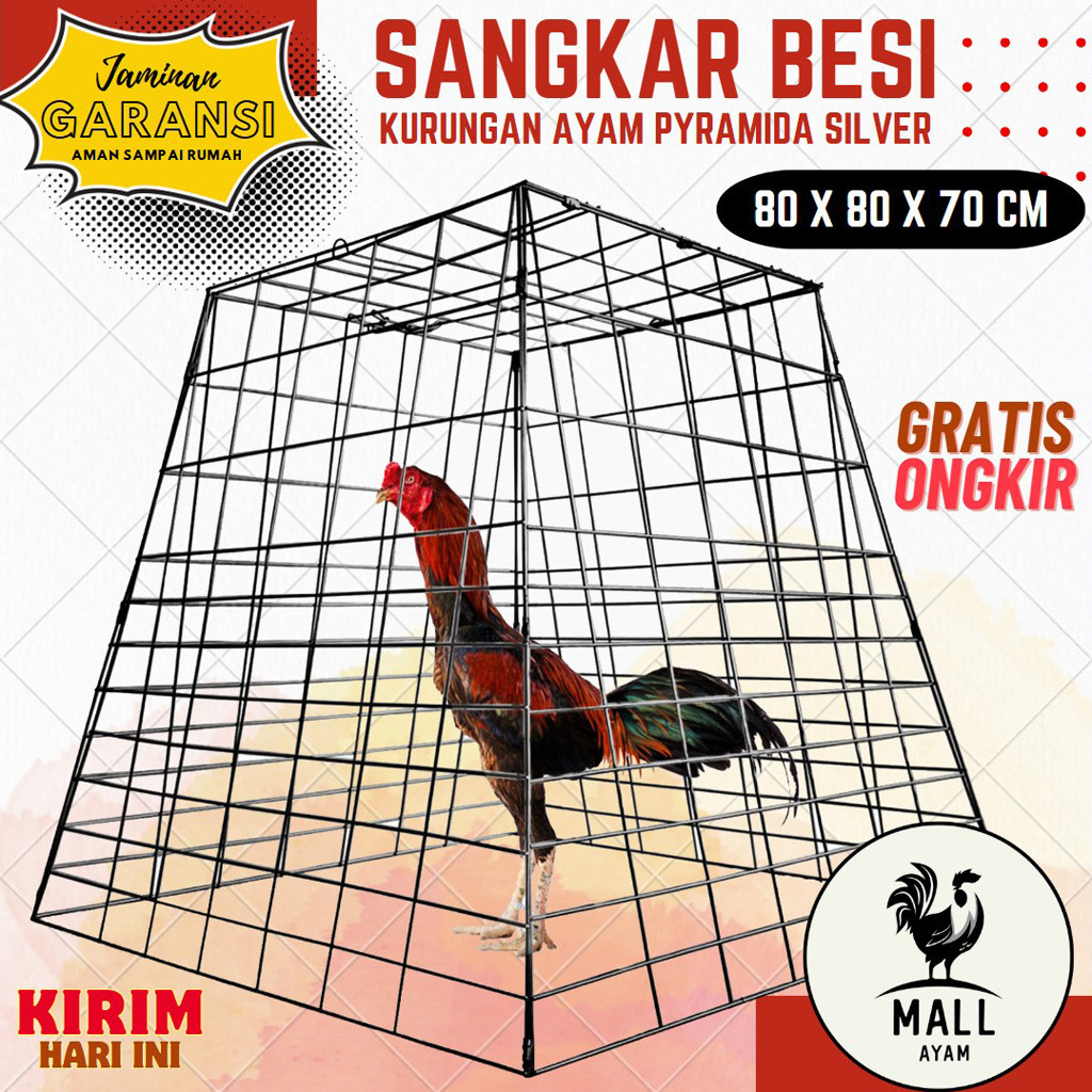 AYAM MALL Kandang Kurungan Ayam Galvanis Pyramida Piramida Sangkar Besi Kurung Ayam Laga Jantan Adua