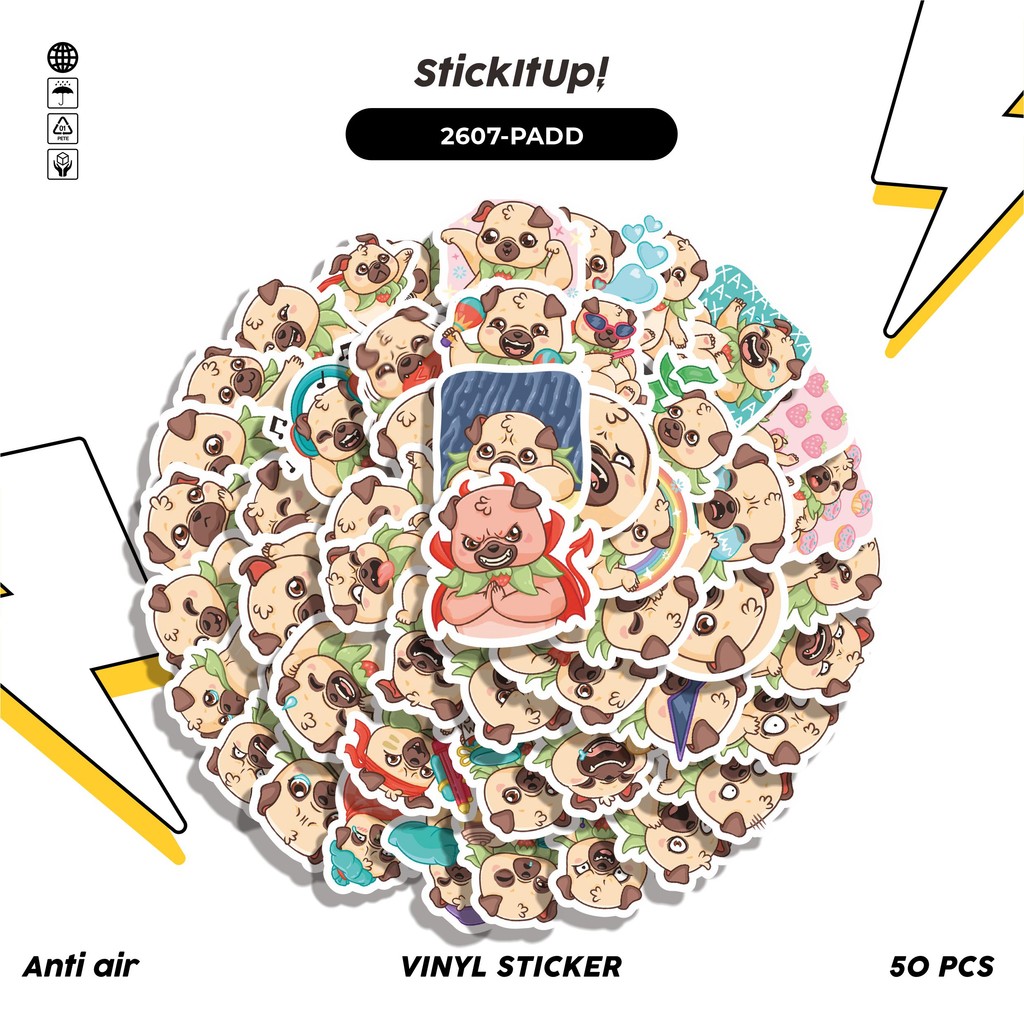 

COD✨ 50 Pcs Stiker Pack FUNNY CHARACTER PADDY THE DOG Lucu Aesthetic Vynil Waterproof untuk Freebies Sticker Buku Journal Casing HP Laptop