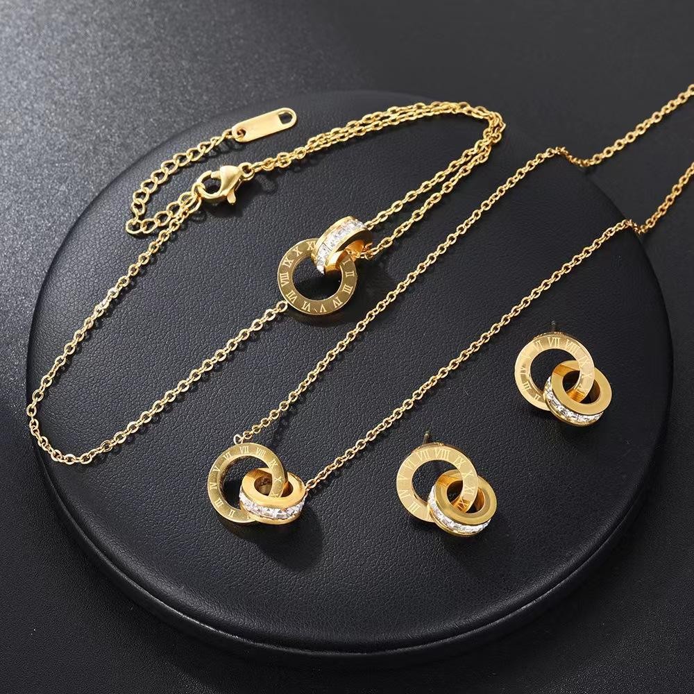 Kalung Titanium Wanita Terbaru Liontin Ring Gandeng
