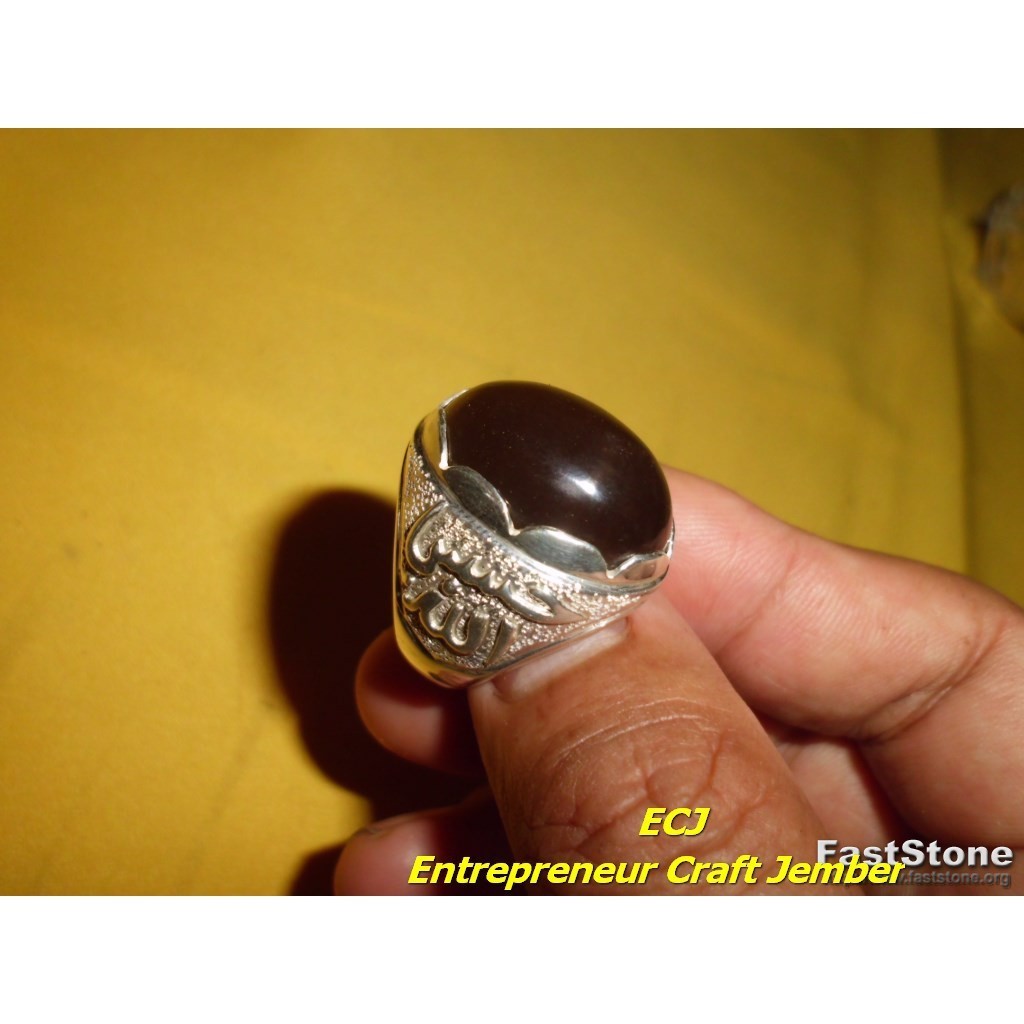 IMRON PRIBADI Paling Laris Cincin Perak Batu S3 SOLAR SOLOK SELATAN Size Jumbo Perak Ukir Lafal by E