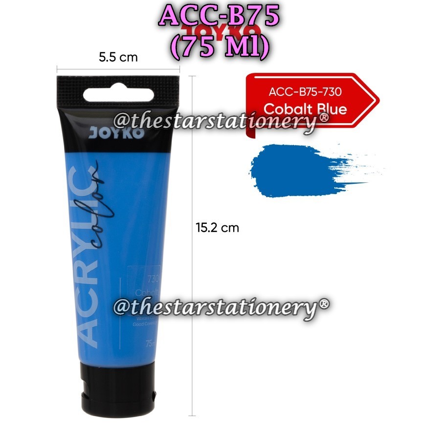 

(1 Biji) GROSIR Cat Akrilik JOYKO ACC-B75-730Cobalt Blue / Cat Acrylic Color Joyko ACC-B75 730