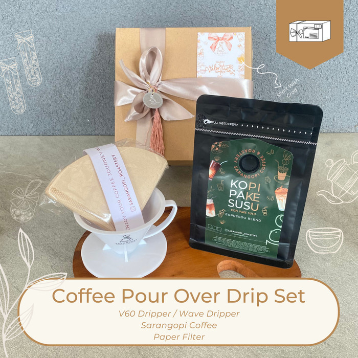 

[Best Seller] Coffee Pour Over Drip Set - Kado Kopi Healthy Hampers Gift Souvenir - V60 set