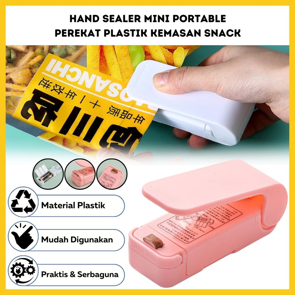 

Mini Hand Sealer Portable / Sealing Machine Alat Press Plastik Perekat Kemas Tutup Seal Tempel Plastic Cemilan Snack Buah Serbaguna / Pengemas Penyegel Makanan Praktis Tempat Penyimpanan Menyimpan Melindungi Mengemas Anti Bakteri Food Grad- YASMINE SHOP21