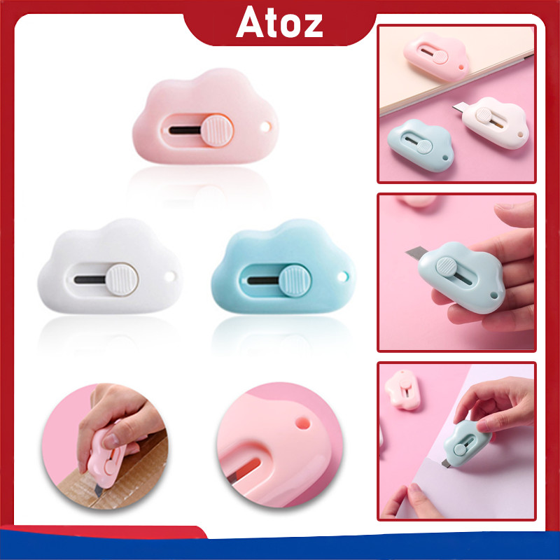 

cutter motif awan cute travel size /mini pisau kecil pemotong kertas/karakter lucu pisau cutter awan mini