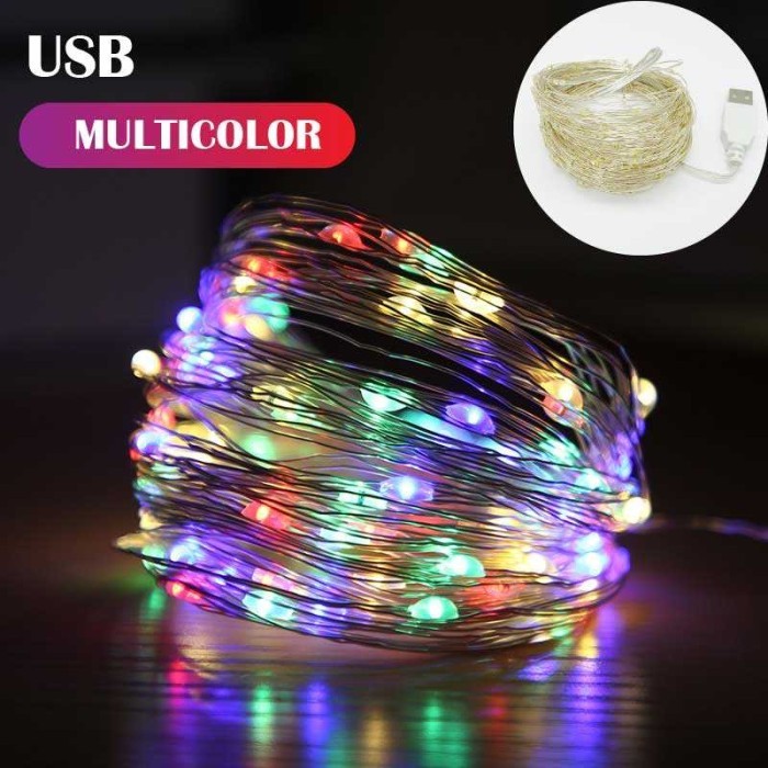 Lampu Kawat Hias Tumblr LED String Lights RGB 100 Light 10 Meter Multifungsi Kelap Kelip Tumbler Tam