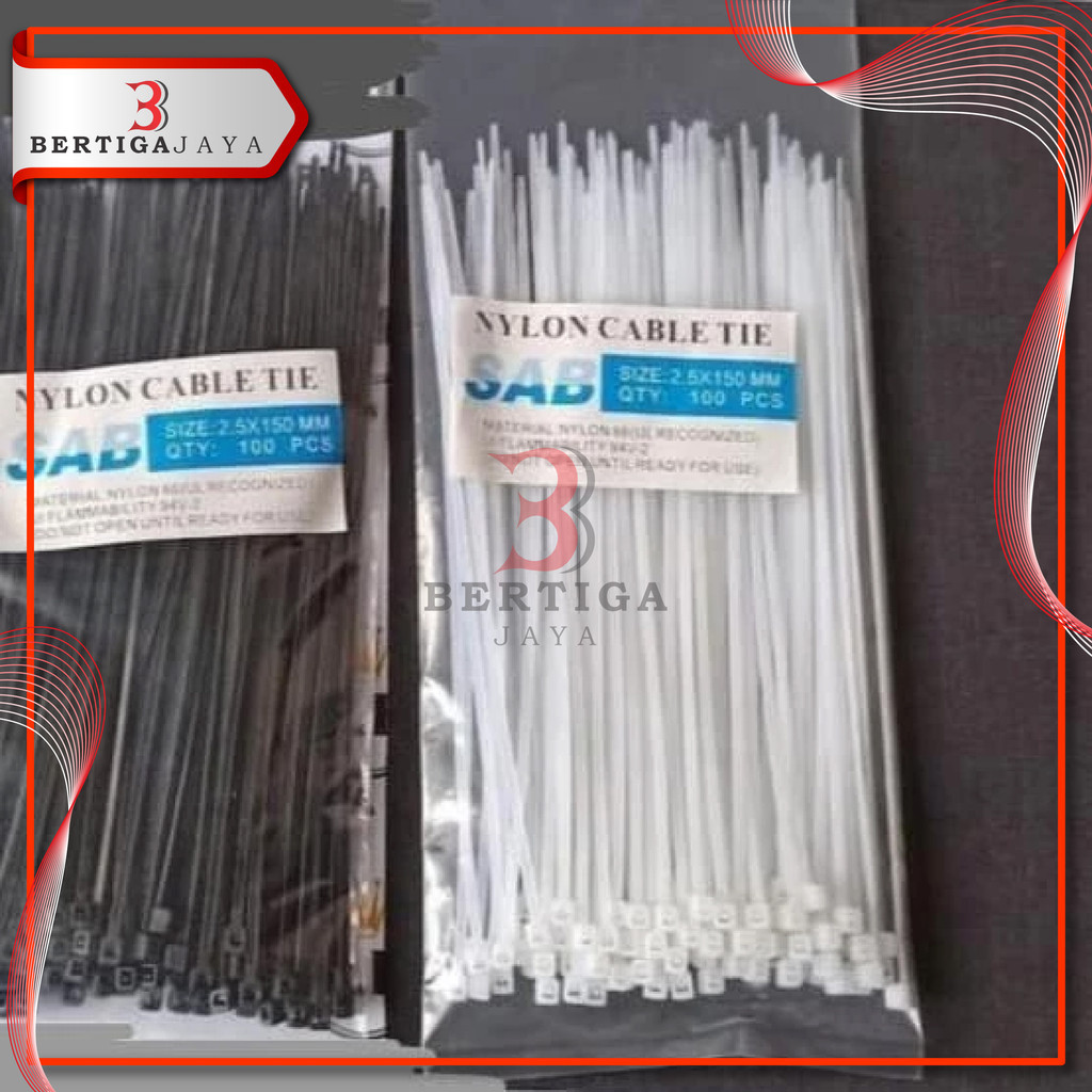 

BJ Cable Tali Ties 15cm Per Pack Isi 100pcs Pengikat Kabel Ties Nylon