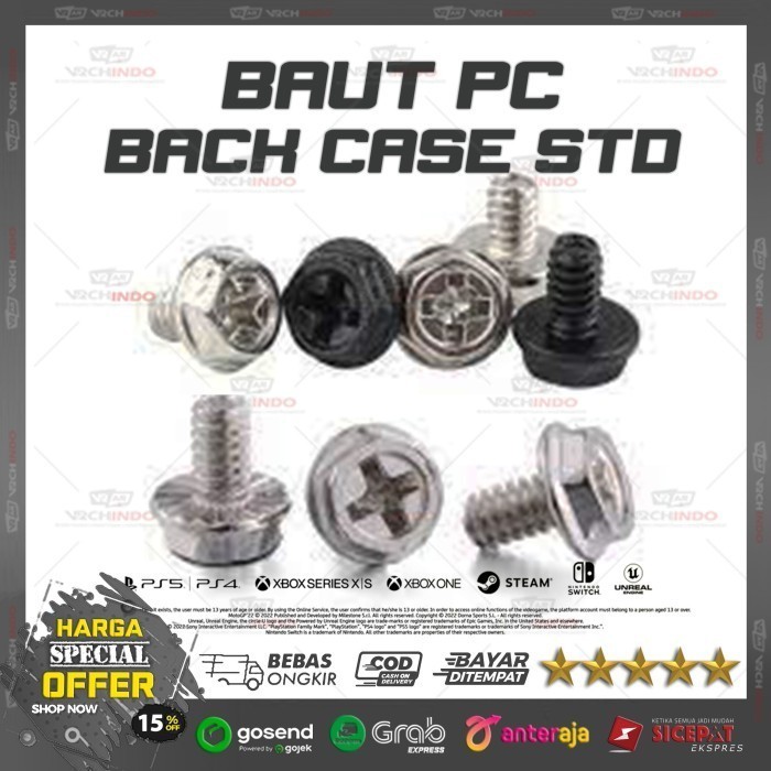 Baud Baut Sekrup Screw Standar Casing Belakang Komputer PC Desktop 