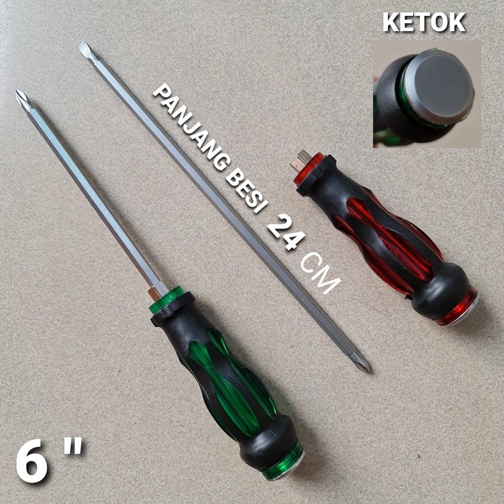 Obeng Bolak Balik Ketok Jumbo 5 INC Panjang Besi 20 CM