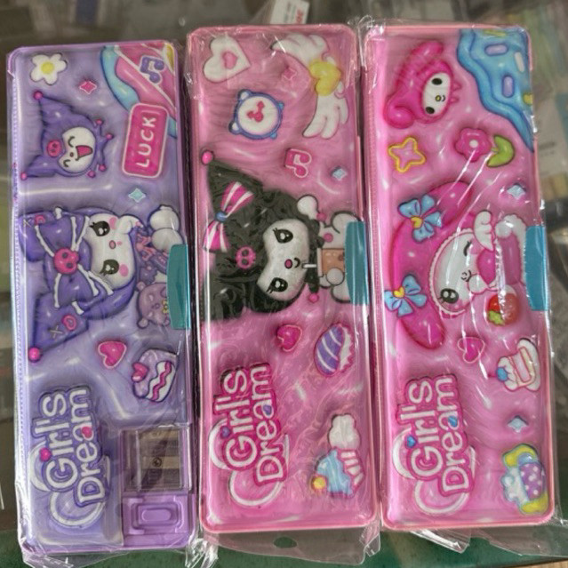 

Pencil Case Kuromi / Tempat Pensil Magnet + Serutan Cinnamoroll / PC Magnet Fancy