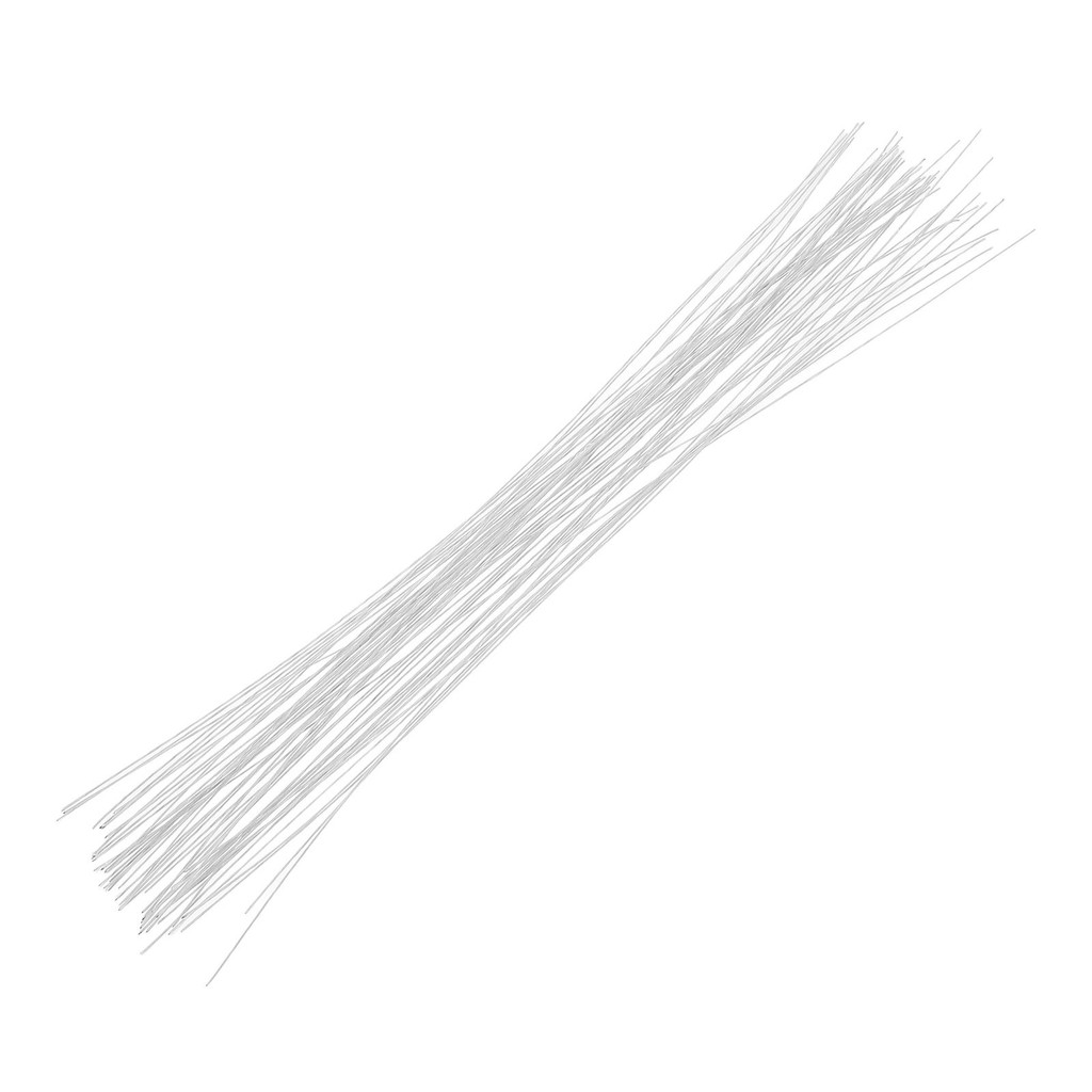 

50pcs Artificial Bouquet Accessories White Floral Wire Stem Wreath diy Handmade Flower Craft Iron Wire Flower Pole wedding gifts