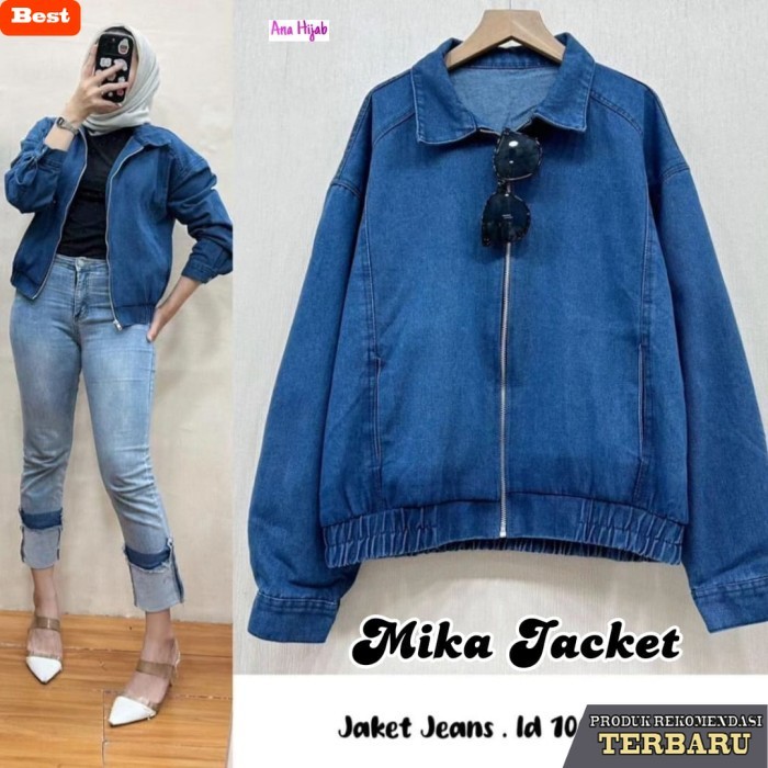 jaket jeans wanita NEW MIKA JACKET JEANS WANITA DEWASA MODIS KEKINIAN BESTSELLER