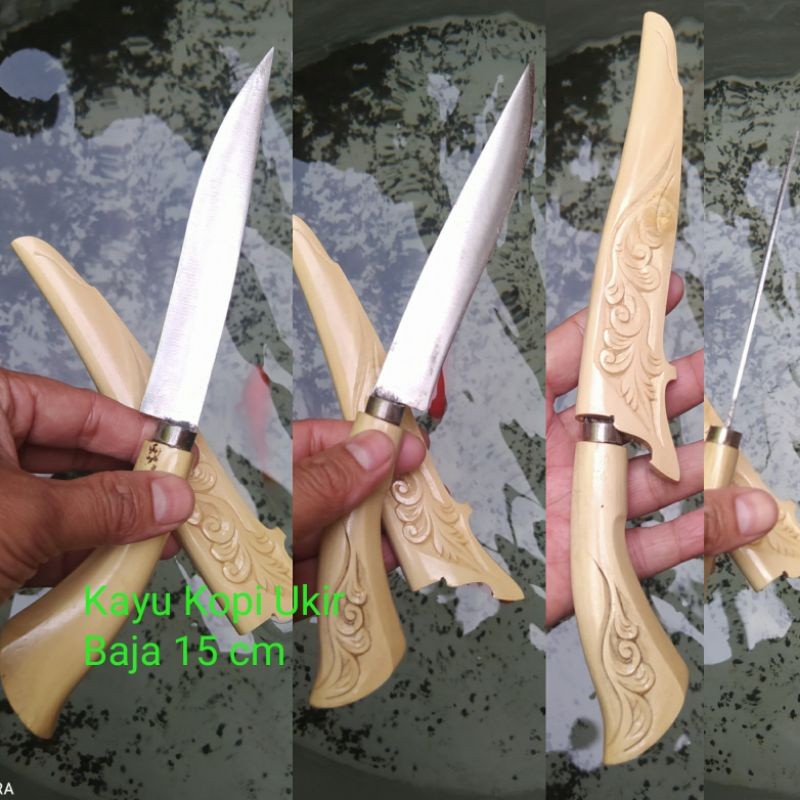 Pisau Dapur Baja Super Kayu Ukir 015