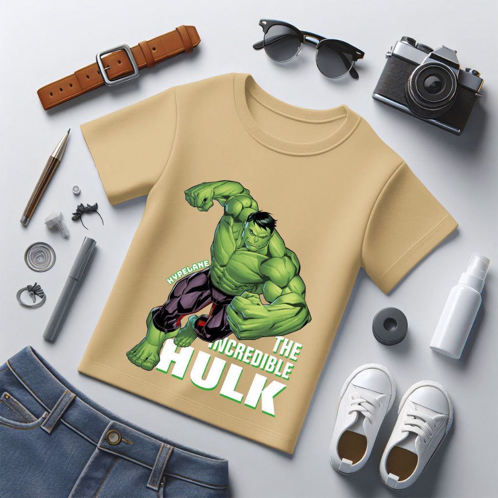 Baju Kaos Atasan Harian Distro Anak Laki Laki Karakter Hulk Lucu Import 1 - 10 Tahun - Nur Kids