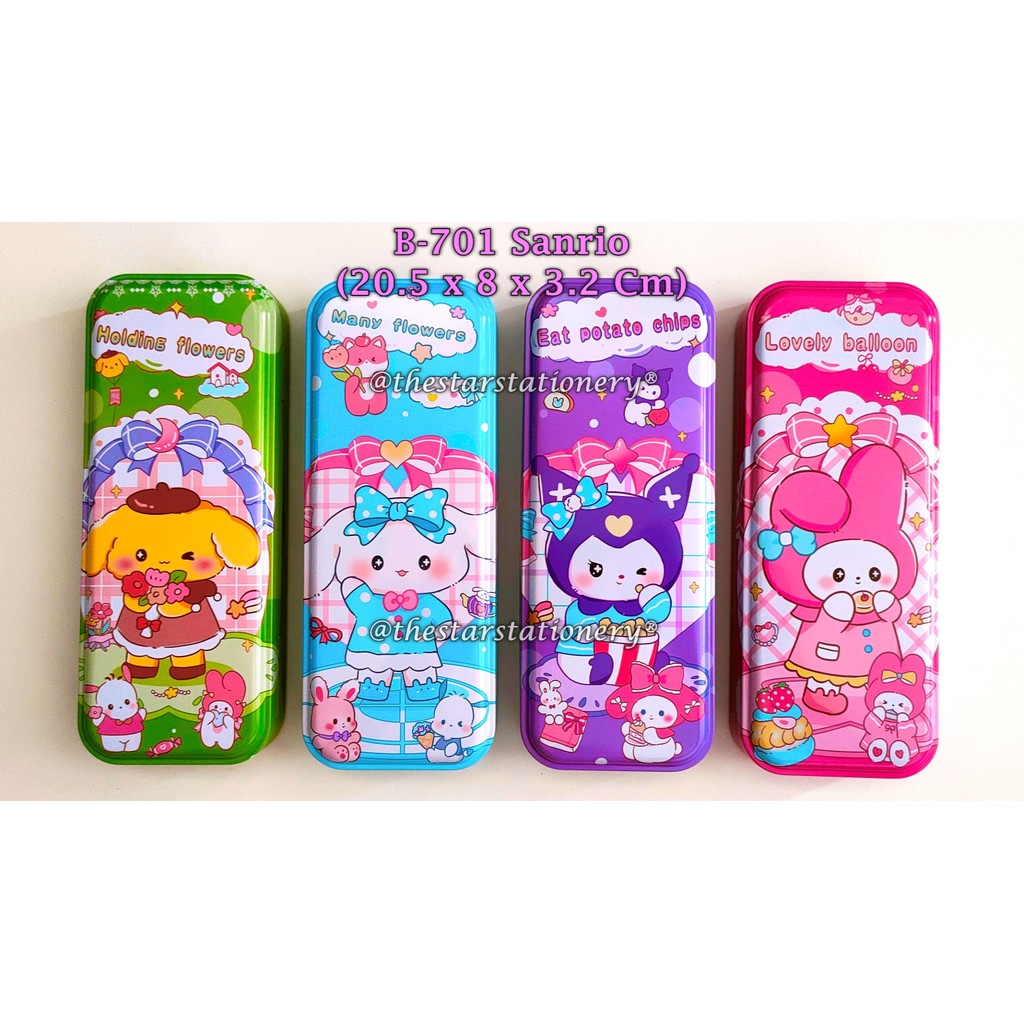 

(1 Biji) Kotak Pensil Kaleng Sanrio B-701 / Tempat Pensil Kaleng 20.5*8*3.2 Cm
