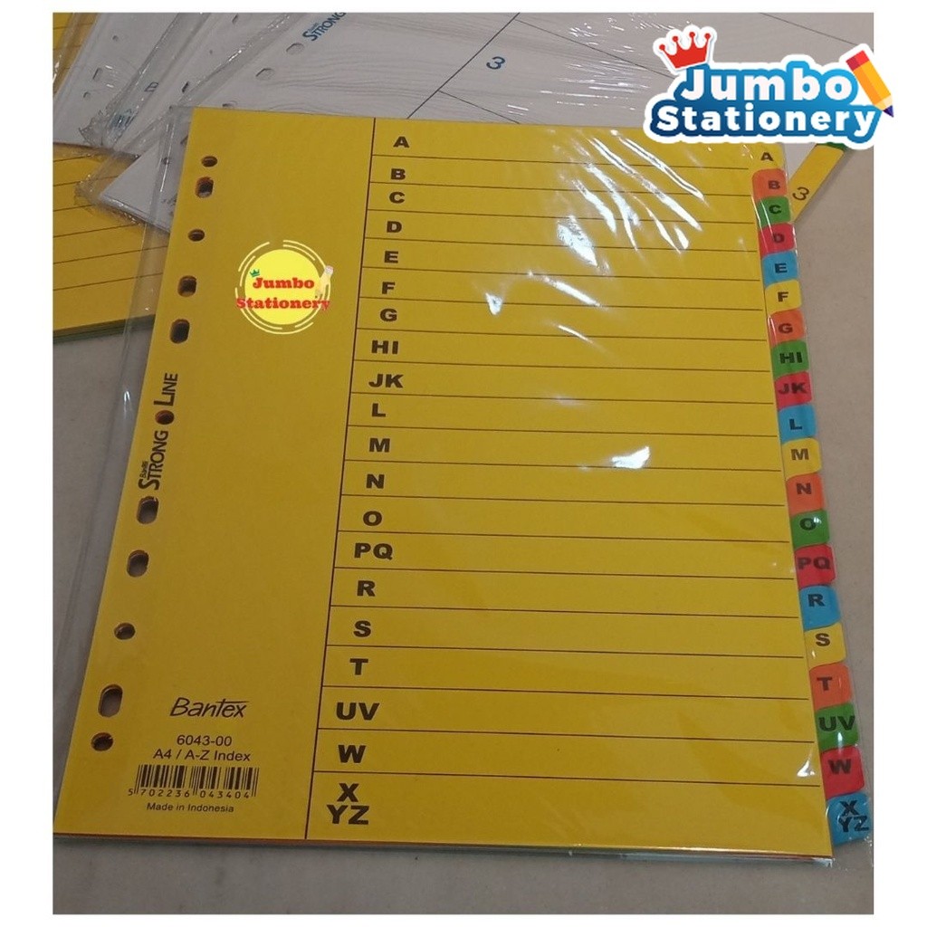 

Pembatas Binder Bantex A4 A-Z 6043-00 / Pembatas loose / Pembatas