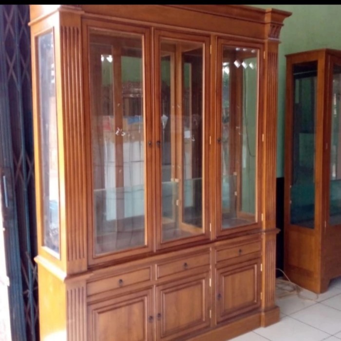 LEMARI HIAA PAJANGAN JATI FURNITURE LANCAR MEUBEL JEPARA
