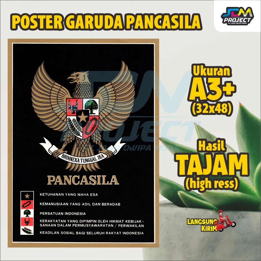 Cetak Kilat -  - Poster Garuda Pancasila - Poster Edukasi Anak - Poster belajar anak