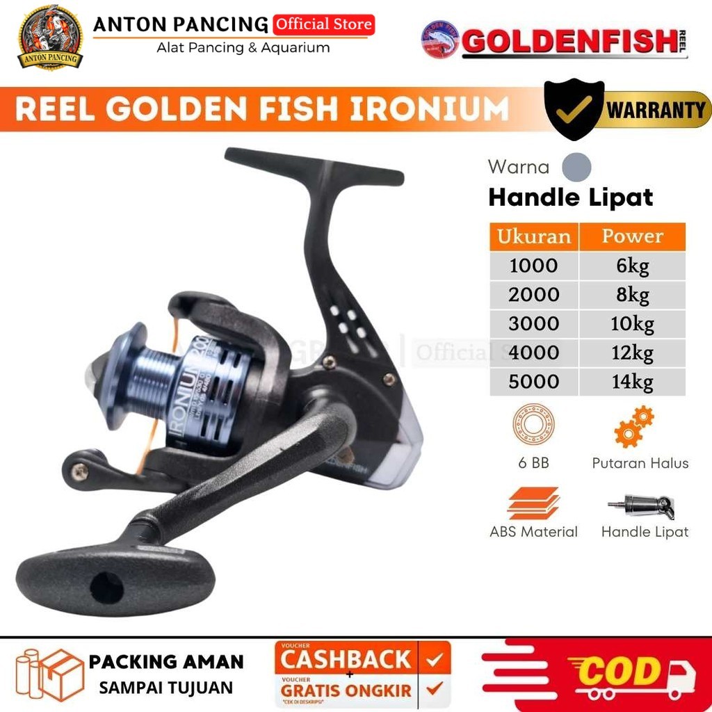Reel Pancing Golden Fish Ironium 2000 3000 4000 5000 Promo Cuci Gudang