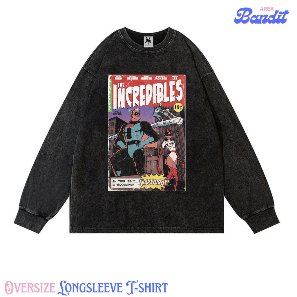 Bandit Area "disney the incredibles" Oversize Longsleeve T-shirt Vintage tee