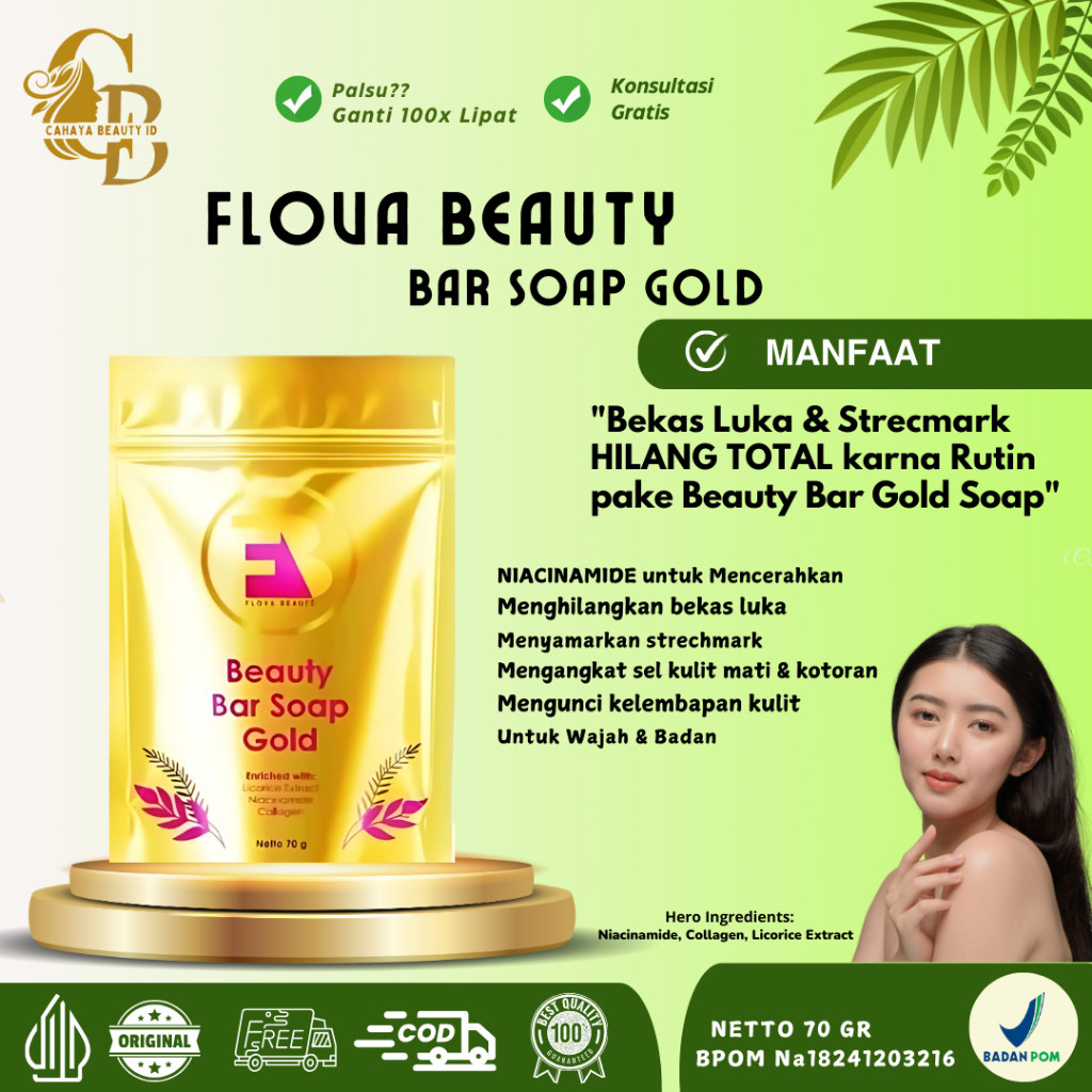 Flova Beauty Bar Soap Sabun Collagen Pencerah - Bahagia Beauty