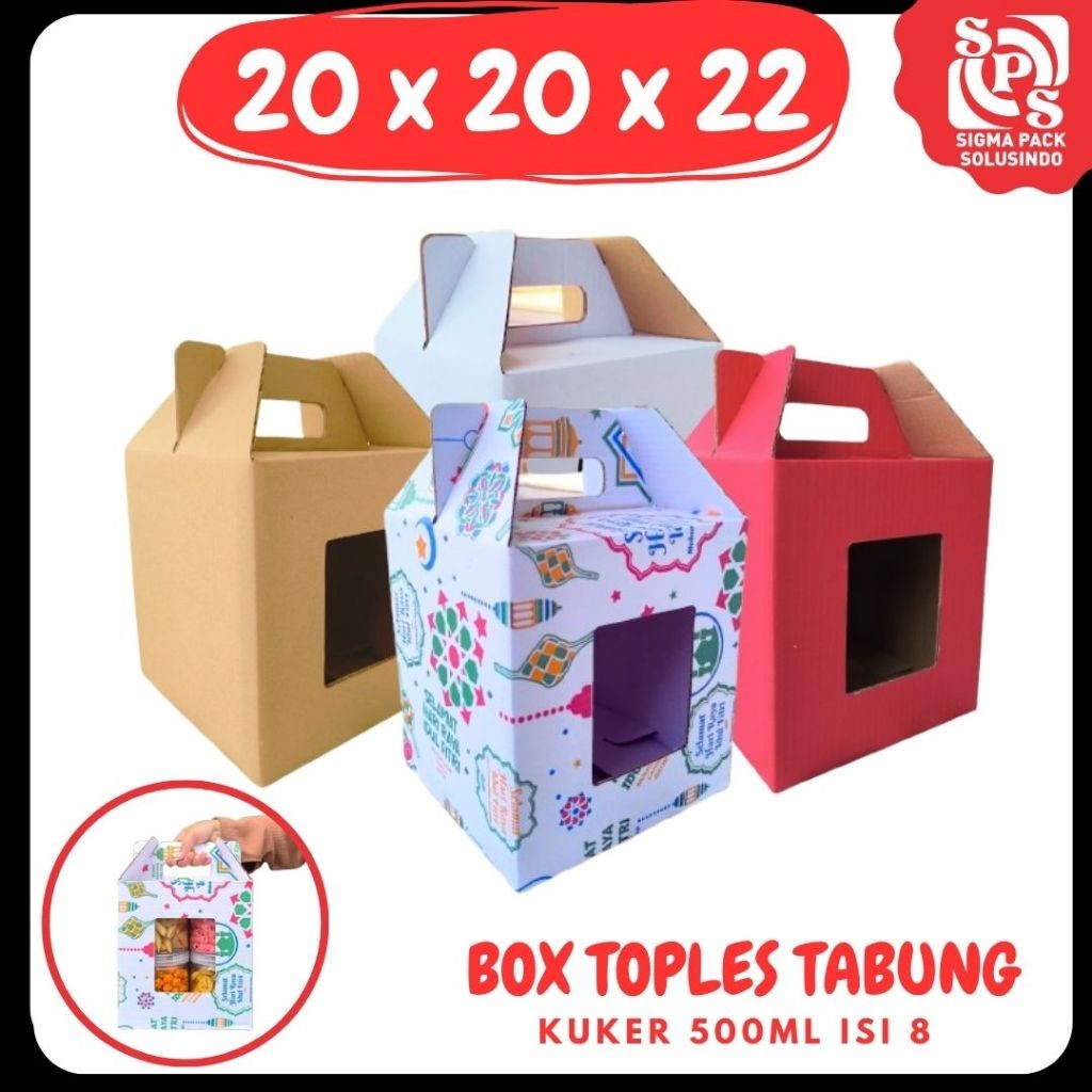 

Box 20x20x22 Jinjing (KUKER TOPLES JAR 500ml ISI 8) Kardus Idul Fitri Lebaran Hampers/Ied Mubarak/Box Boneka/Hampers Kue Kering/Idul Fitri VICTORY JPN