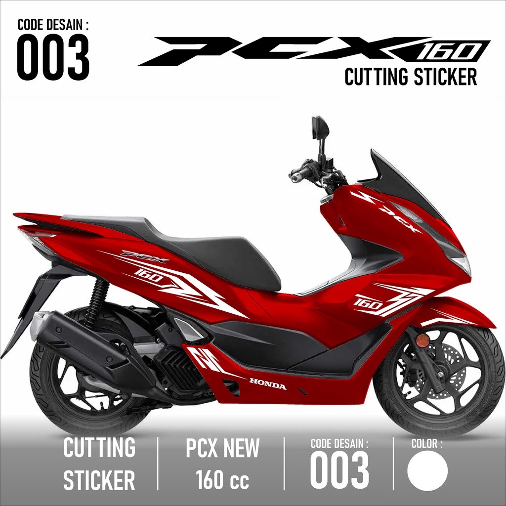 STICKER PCX 160-AKSESORIS MOTOR STIKER HONDA PCX 160 CC SKOTLET STICKER STRIPING LIS VARIASI CUTTING