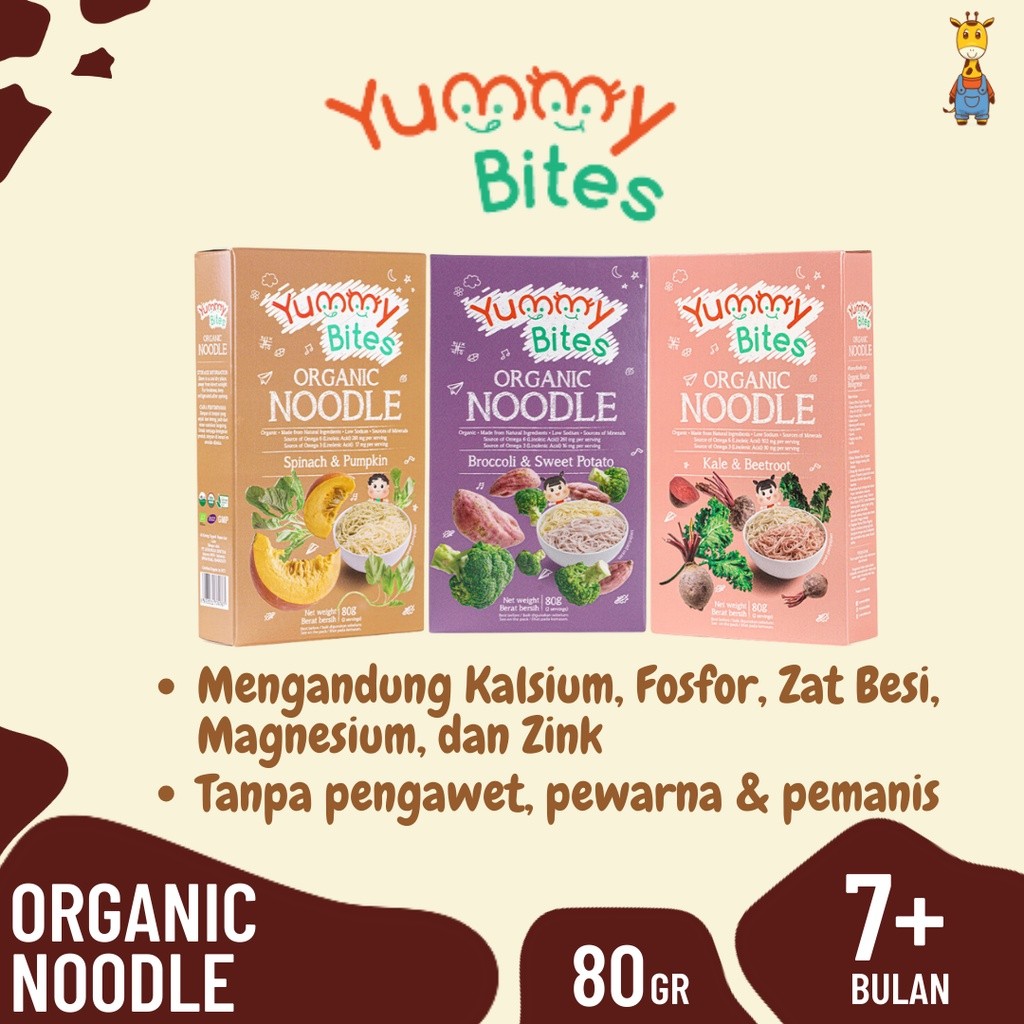

Yummy Bites Organic Baby Noodle 80gr - Mie Sehat - Mie Bayi - Makanan Bayi