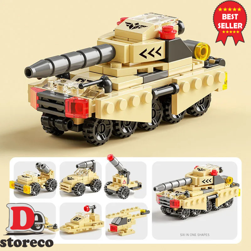 LELE BROTHER Mainan Balok Susun Battlefield Hero 6in1 LEGO 123 Bricks - 8732-6