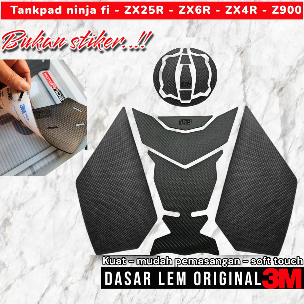 Tankpad Kawasaki Ninja Fi ZX25R ZX6R ZX4R Z900 Carbon Pattern  aksesoris motor ninja