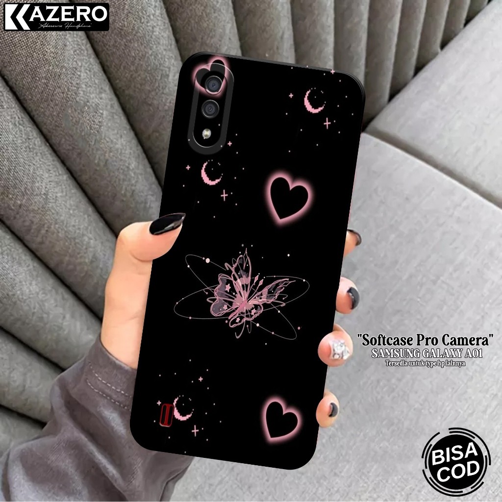 KAZERO - Case Hp Samsung Galaxy A01 - Fashion Case Aesthetic - Pro Camera - Softcase Samsung Galaxy 