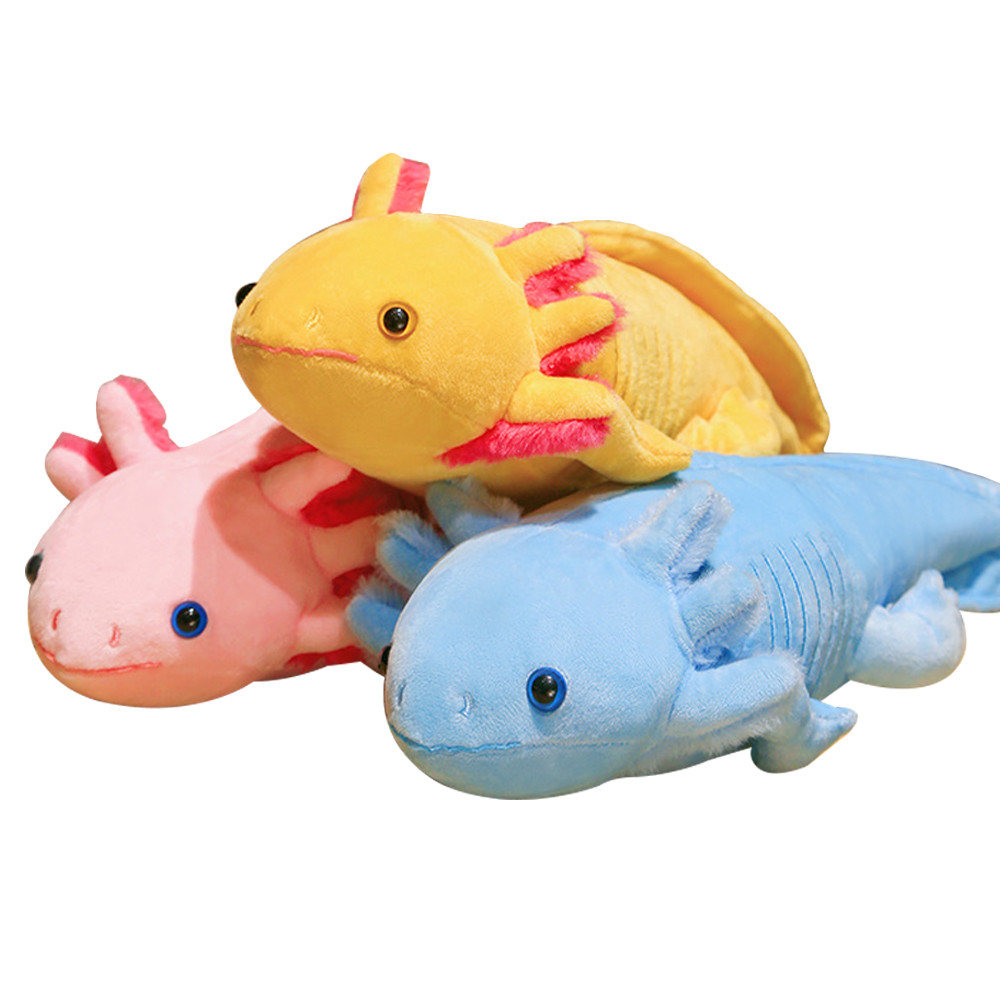 45cm Kawaii Colorful Newt Plush Toy Stuffed Cute Axolotl Salamander Fuzzy Plush Fish Appeasing Long 