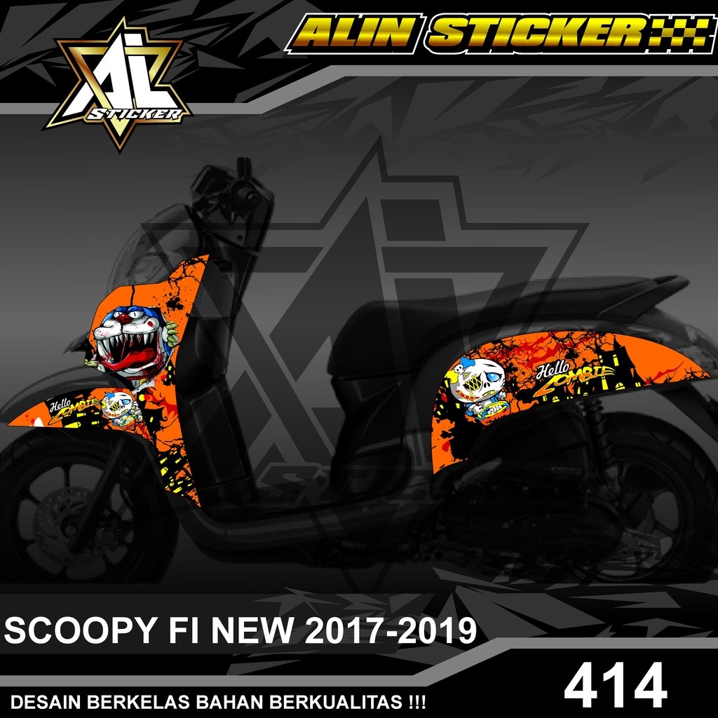 Striping Scoopy Fi New 2017-2019 - Striping Semi Full Scoopy New Desain Zombie DORAEMON
