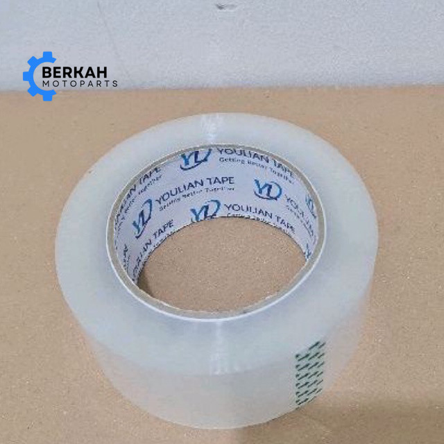 

Lakban / Isolasi Bening You Lian 90Y 45mm | selotip tape packing dus merk youlian diameter 10cm 90 yard 45 micron perekat murah berkualitas