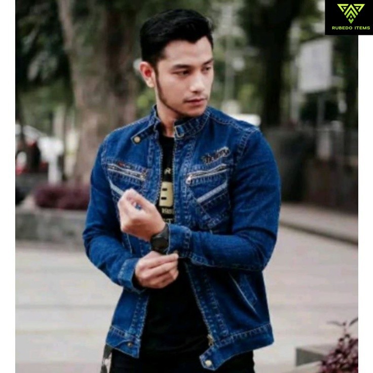 *promo*|| jaket jeans pria resleting ukuran L, XL,XXL,XXXL |  jaket denim zipper pria terbaru | jake