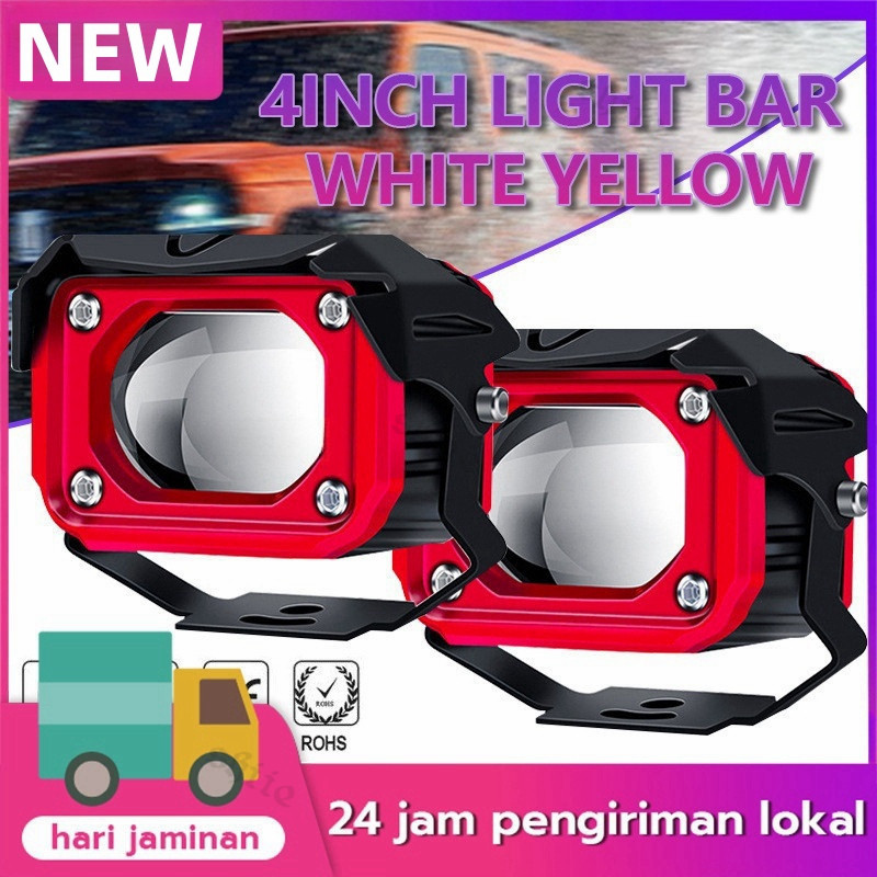 Lampu Tembak Sorot LED Laser Gun lampu tembak led 4d laser d6k kotak 2 warna high low hi loo jauh de