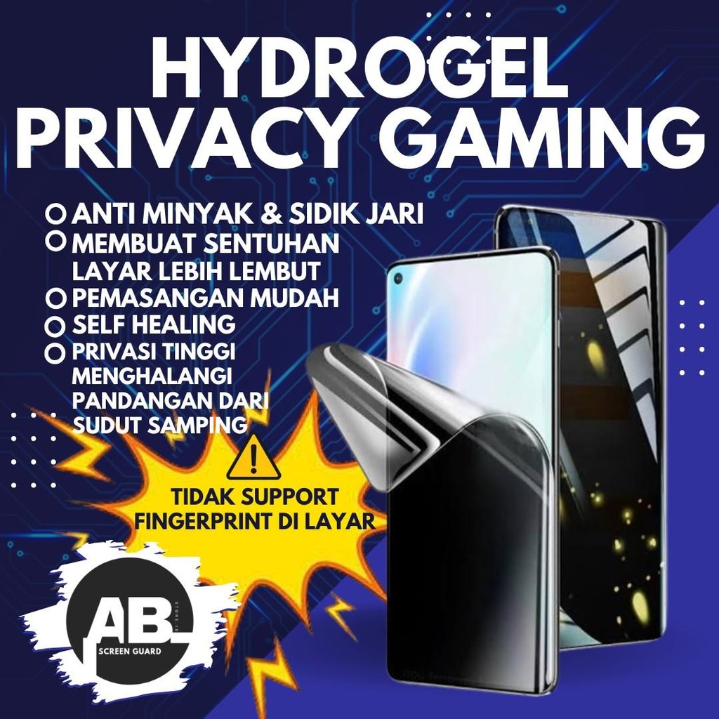 Anti gores Hydrogel Matte Privacy Gaming Untuk Semua Tipe Handphone Promo Buy 1 Get 1 Free Matte Gam